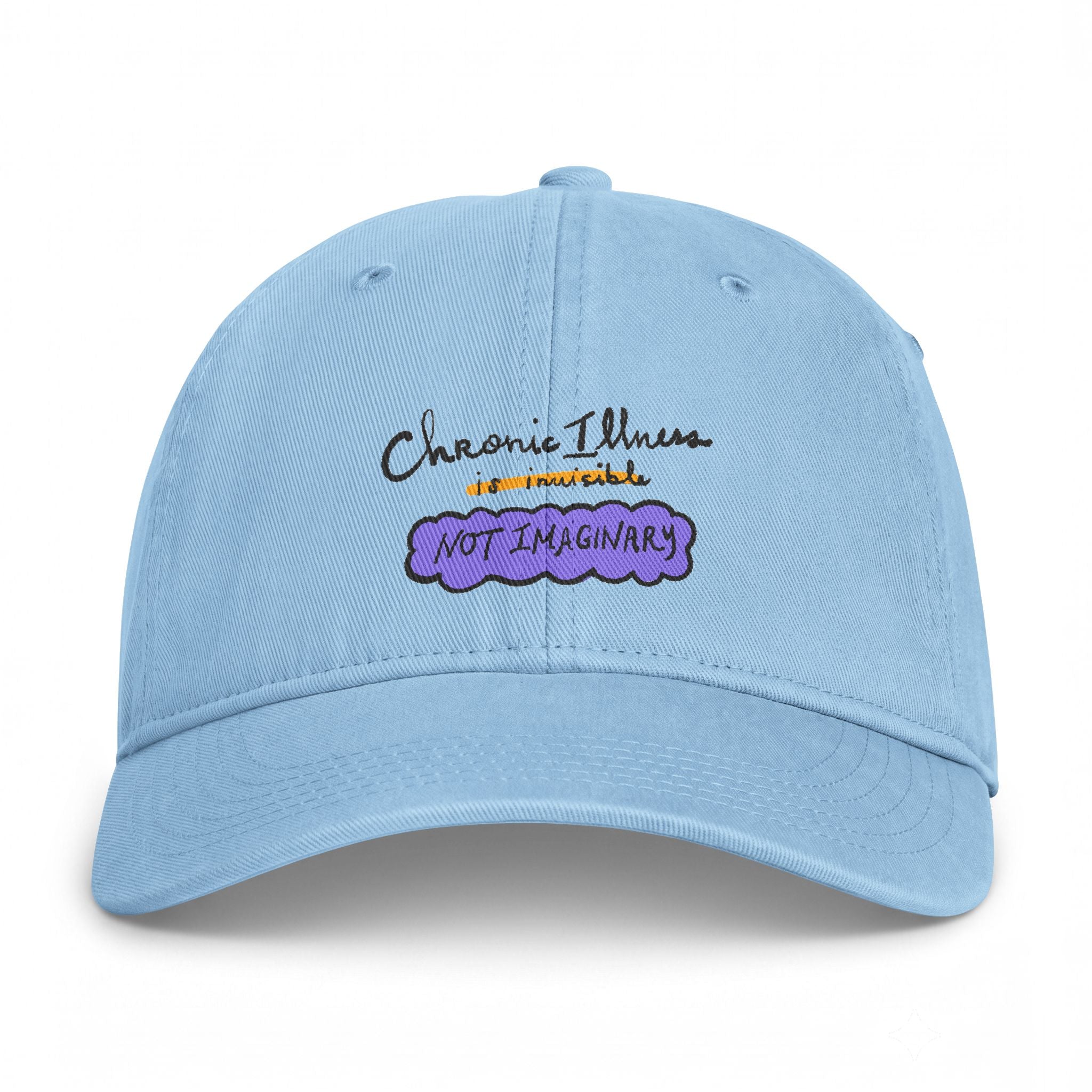 Embroidered 'Chronic Illness Is Real, Not Imaginary' Washed Cap — Awareness Hat