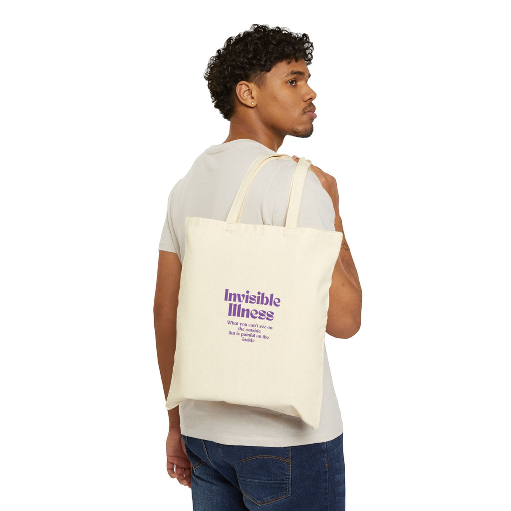 Autoimmune Warrior Tote Bag — "Invisible Illness" Canvas Shoulder Tote
