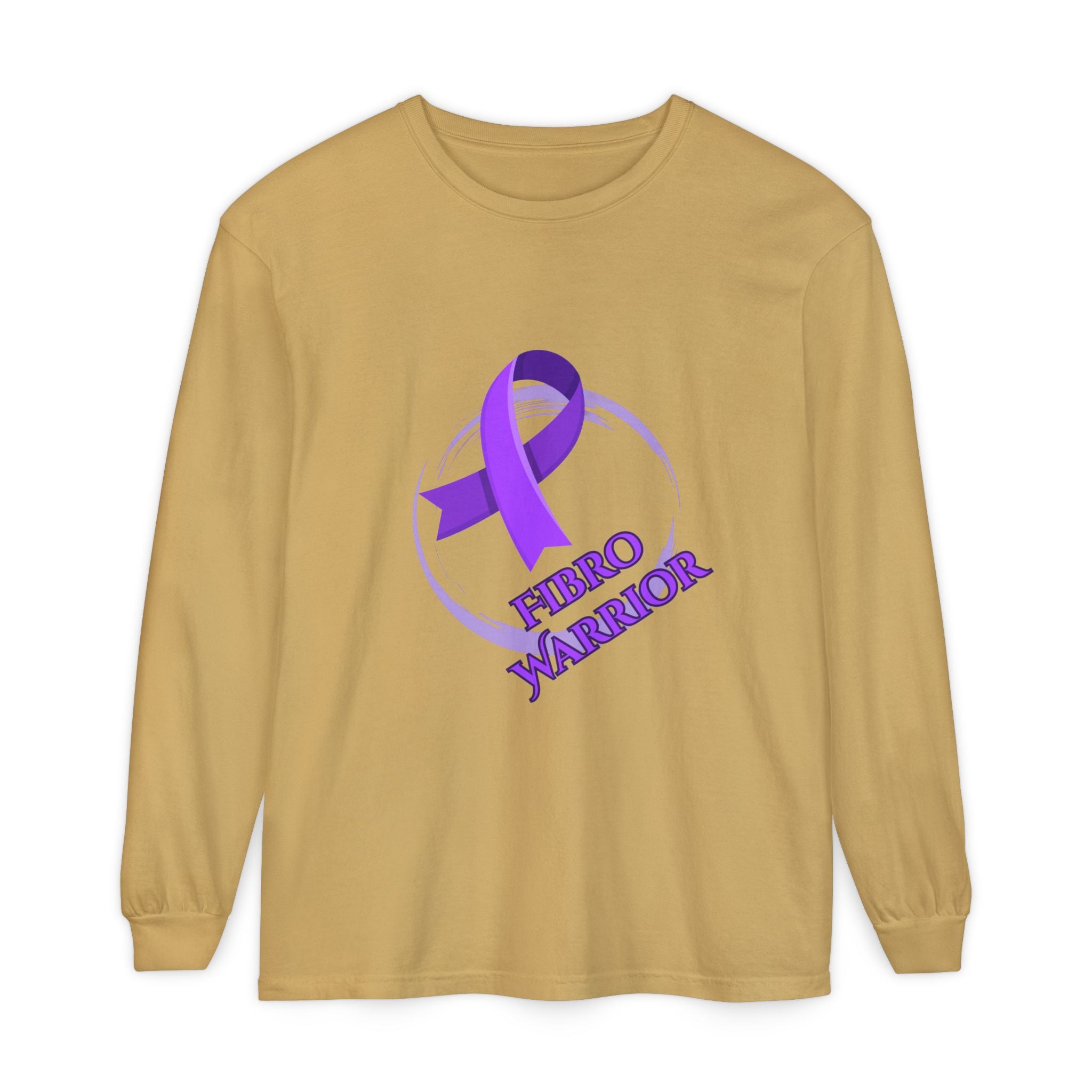 Fibro Warrior Long Sleeve Tee — Chronic Illness Awareness Purple Ribbon