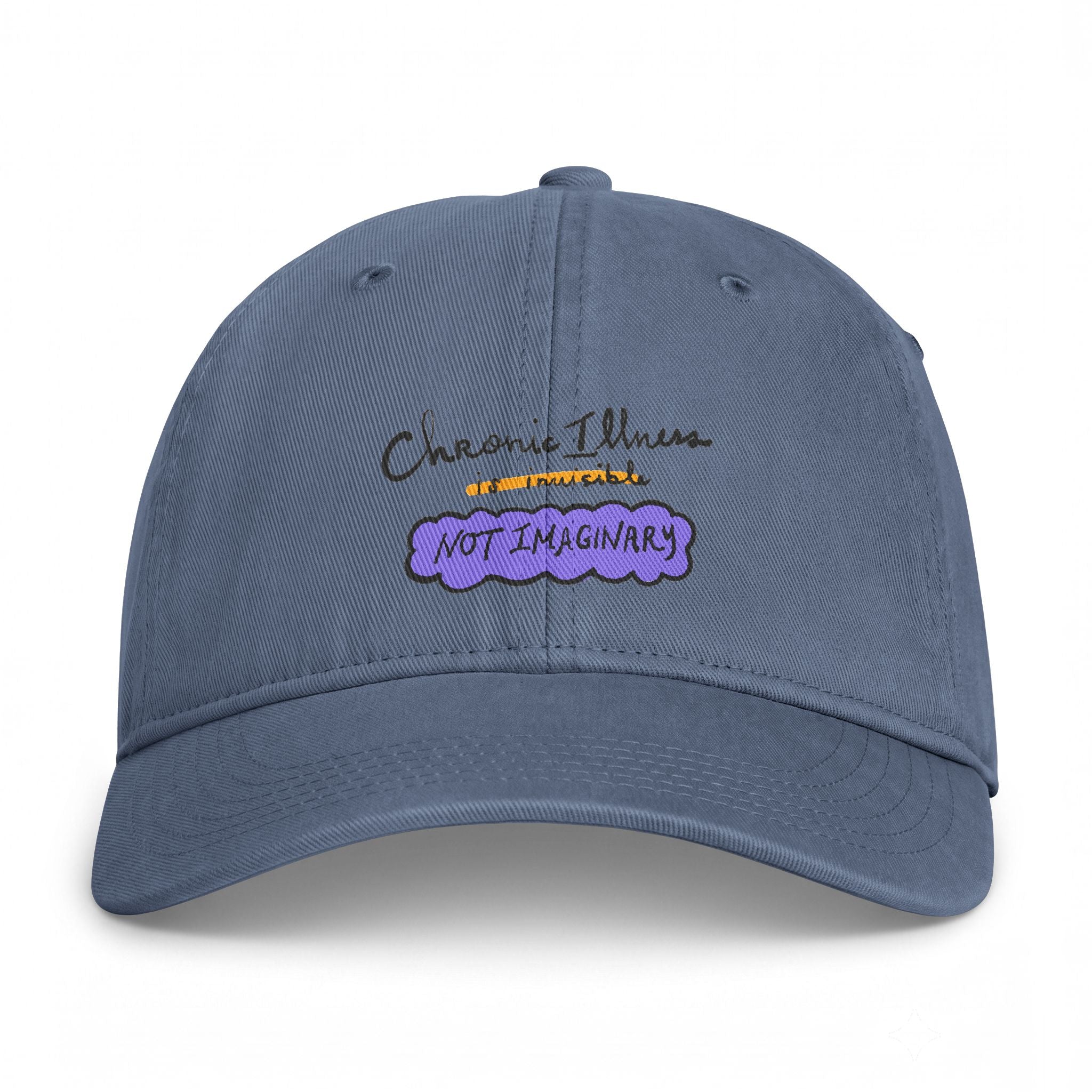 Embroidered 'Chronic Illness Is Real, Not Imaginary' Washed Cap — Awareness Hat