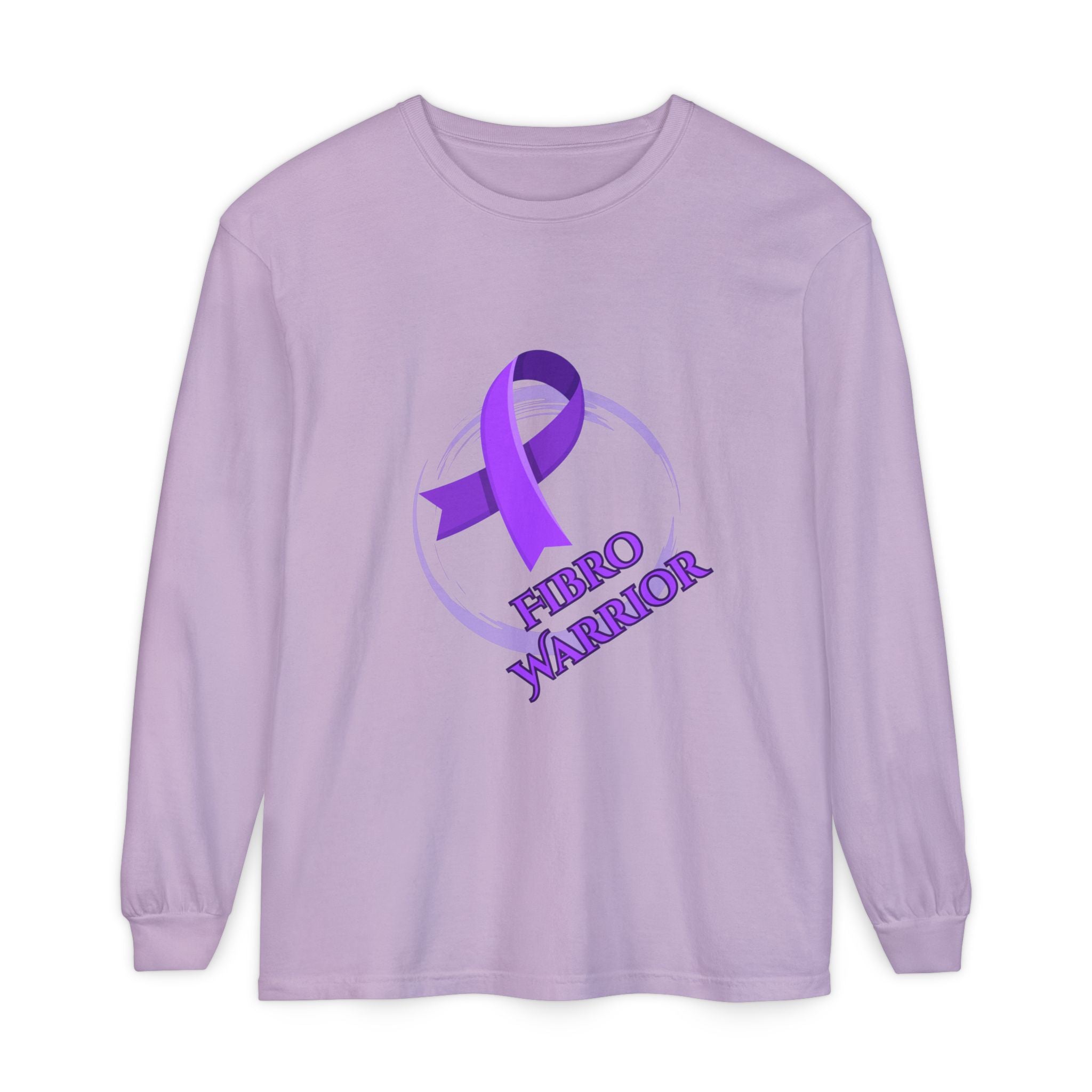 Fibro Warrior Long Sleeve Tee — Chronic Illness Awareness Purple Ribbon
